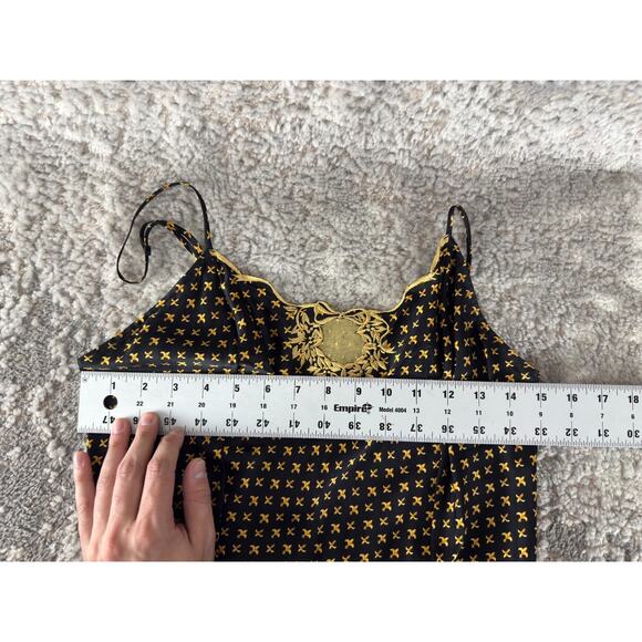 Victorias Secret Size S Silk Floral Boho Sleepwear Tank Cami Top Gold - Picture 3 of 7